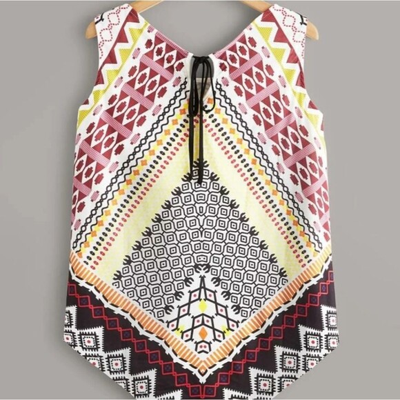 Flowy Colorful Tank Top Fun Pattern - Picture 2 of 4